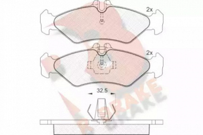 R BRAKE rb1102046 -  Комплект тормозных колодок, дисковый тормоз